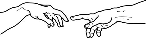 Creation of Adam's hands, michelangelo vector hands, line art 16411794 ...