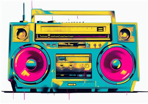 80s Style Bright Boombox – Diamond Painting