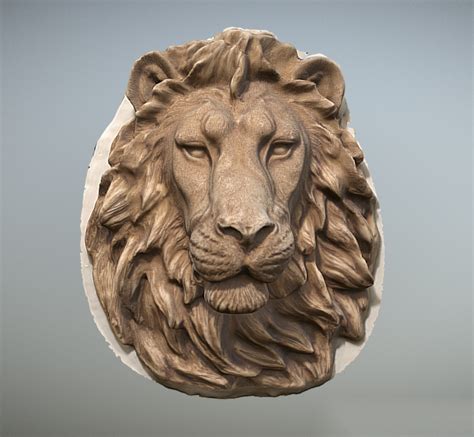 Lion Head Wall Sculpture 3D model Download for Free