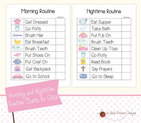 Instant Download Printable Morning and Nighttime Routine TO