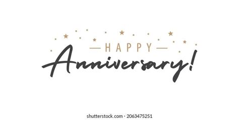 Happy Anniversary Calligraphy Inscription Greeting Banner Stock Vector (Royalty Free) 2063475251