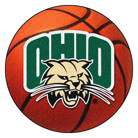 FanMats® 156 - "Basketball" NCAA Ohio University Round Nylon Area Rug ...