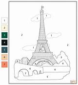 Color By Number Eiffel Tower  Free Printable Coloring Pages sketch template