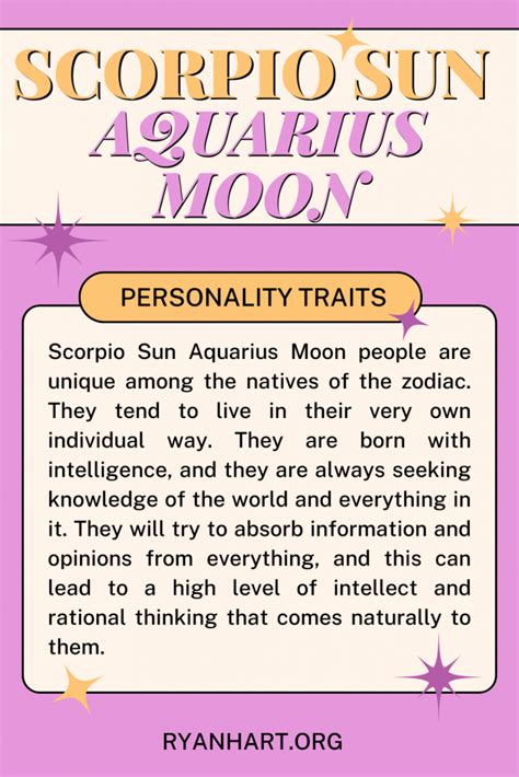 Scorpio Sun Aquarius Moon Compatibility: Detailed Information