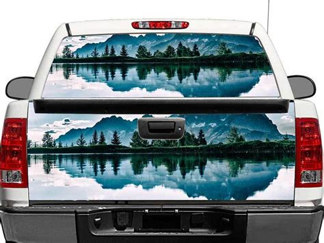 Mountains Lake Landscape Rear Window OR tailgate Decal Sticker Pick-up Truck SUV Car