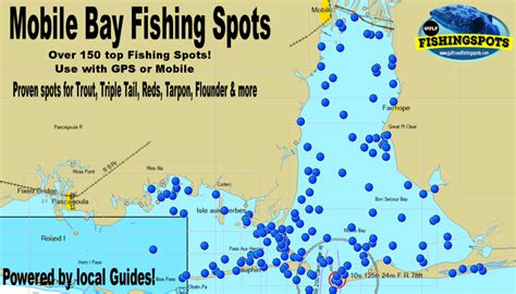 Mobile Bay Fishing Spots for GPS - Alabama - Gulf Coast Fishing Spots