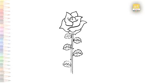 Thorns rose flower drawing | Thorns flowers drawings | How to draw A Rose step by step - YouTube