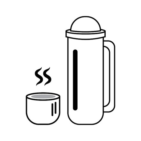 Premium Vector | Thermos icon logo vector design template