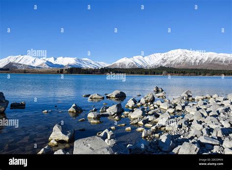 Lake Tekapo in winter Stock Photo - Alamy