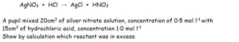 Excess Calculations – Higher Chemistry Unit 3 Consolidation Exercises