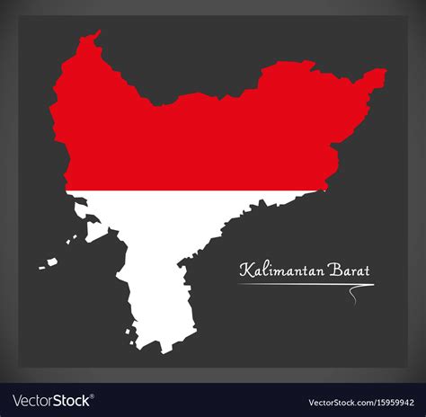 Kalimantan barat indonesia map Royalty Free Vector Image