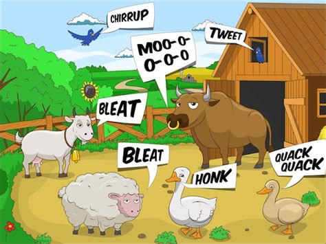 Premium Vector | Farm animals talks sound cartoon educational