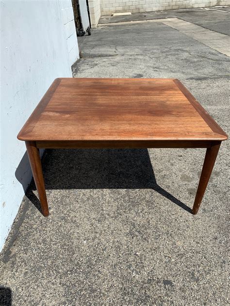Mid Century Modern Wood Coffee Table Square Traditional Vintage Antique ...