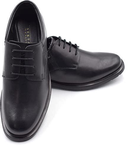 Men's Oxford Leather Casual Shoes, Round Toe | Black | Adam - Franky ...