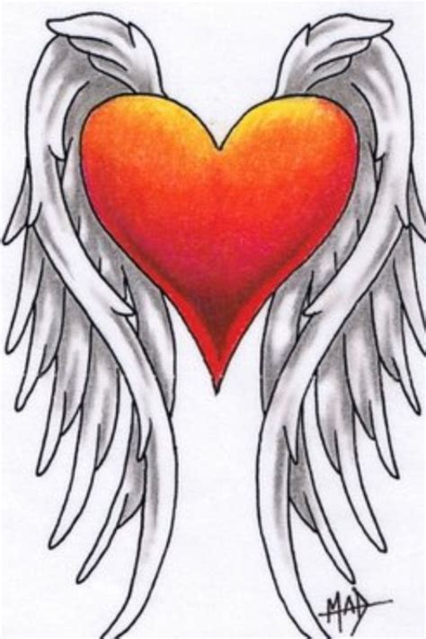 Heart With Wings Drawing at PaintingValley.com | Explore collection of Heart With Wings Drawing