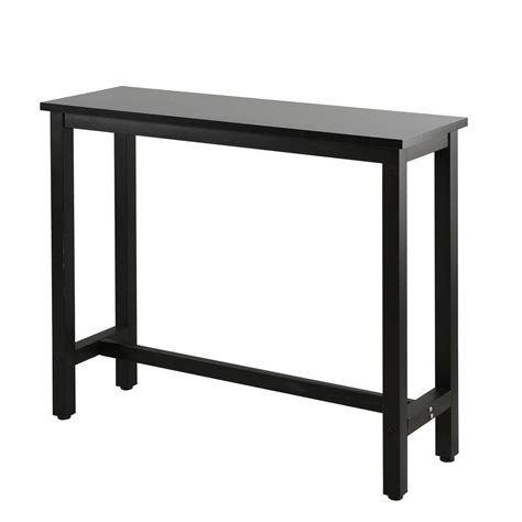 Industrial Bar Table Counter Height Pub Table Desk Metal Frame Wood Table Simple Slim Dining ...