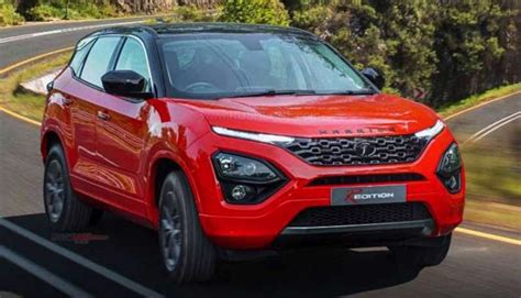 Tata Harrier Red with Black roof inspired by Range Rover Evoque