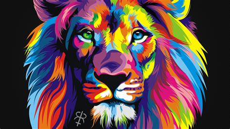 Colorful, Animals, Lion Wallpapers Hd / Desktop And - Colorful Lion (#950825) - HD Wallpaper ...