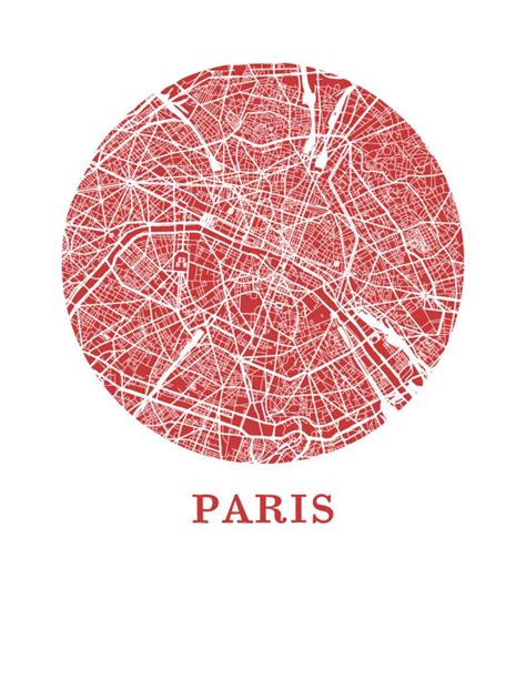 Paris Map Print City Map Poster - Etsy