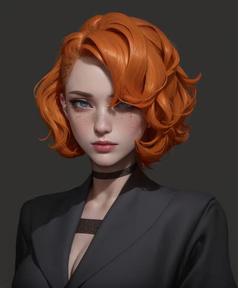 ArtStation - Red-haired girl, eve 3d Model Character, Character Modeling, Character Portraits ...