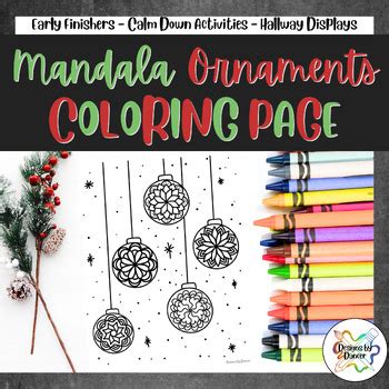 Mandala Ornaments 2 - Christmas Coloring Page/Coloring Sheet | TPT