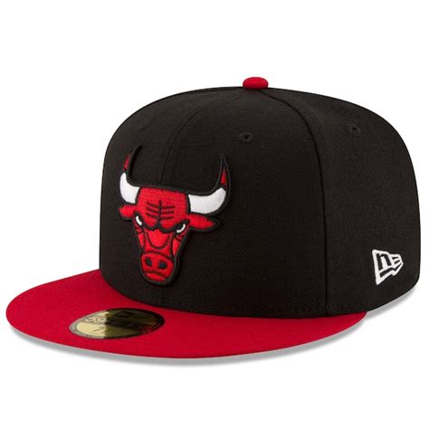 Men's Chicago Bulls New Era Black/Red Official Team Color 2Tone 59FIFTY ...