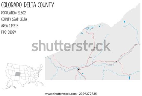 Large Detailed Map Delta County Colorado Stock Vector (Royalty Free) 2399372735 | Shutterstock