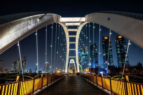 Taehwa river Bridge - Taehwa Bridge taken at night. Taehwa Bridge is ...