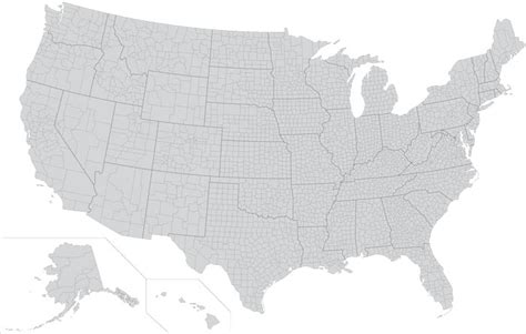 USA states and counties vector map