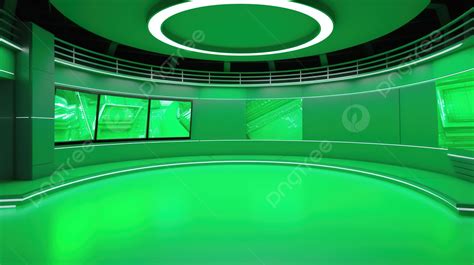 3d Virtual Newsroom With Green Screen Background Rendered For Realism ...