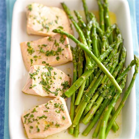 Citrus Poached Salmon with Asparagus Recipe - EatingWell