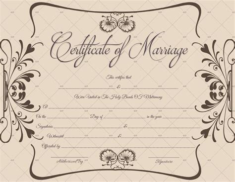 Marriage Certificate (UK) – Doc Formats | Marriage certificate uk ...