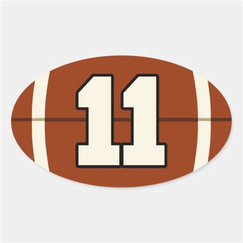 Number 11 Football Sticker. Oval Sticker | Zazzle.com.au