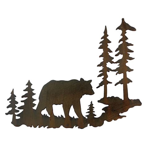 Woodland Bear Metal Wall Art | Bear wall art, Metal wall art, Black forest decor