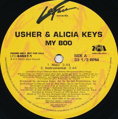 Usher & Alicia Keys - My Boo (2004, Vinyl) | Discogs