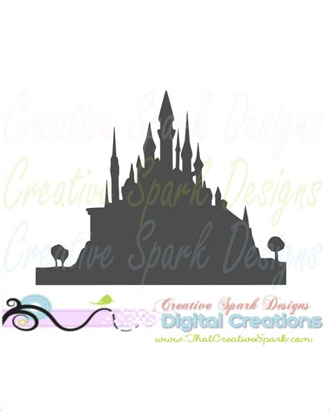 Sleeping Beauty's Castle Silhouette SVG DXF PNG Image - Etsy