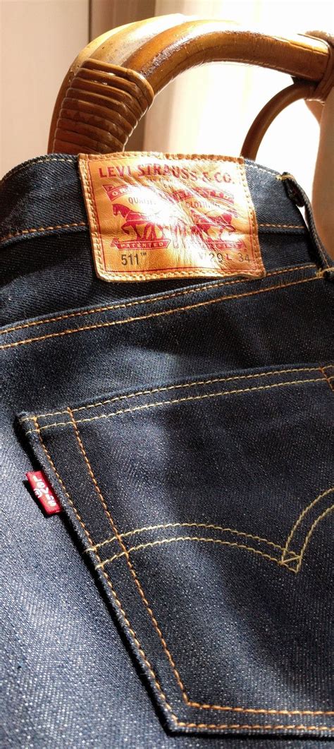 Levi's Selvedge Denim 511 raw indigo Levi Strauss 12oz red denim modern ...