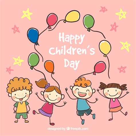 Free Vector | Hand drawn happy children's day illustration