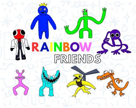 Roblox-inspired Rainbow Friends Characters PNG Bundle: Instant Download for Sublimation ...