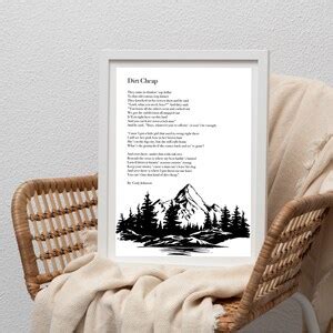 Cody Johnson Dirt Cheap Lyrics Art Print Instant Digital - Etsy