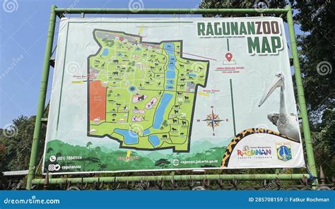 : Map of the Ragunan Zoo (Ragunan Wildlife Park) Area Mounted on a Large Board Editorial Stock ...