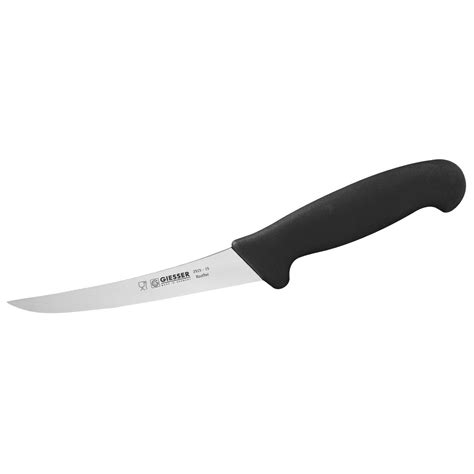 Giesser Boning Knife 6” Inch (15cm) Curved Narrow Stiff Blade - Black | Highgate Group