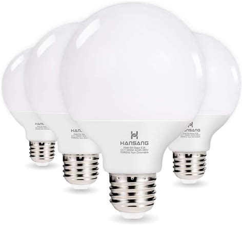 Hansang G25 LED Globe Light Bulbs, 60W Equivalent 5000K Daylight White ...