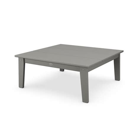 POLYWOOD Grant Park Slate Grey Plastic Outdoor Coffee Table CTE33GY - The Home Depot