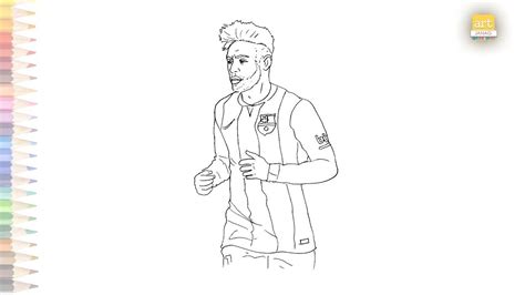 Outline Drawings, Easy Drawings, Portrait Drawing, Portrait Art, Football Player Drawing, Neymar ...