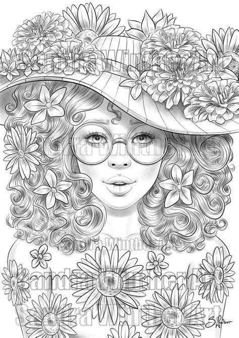 Flower Crazy Printable Digital Coloring Page - Etsy | Coloring pages, Adult coloring book pages ...