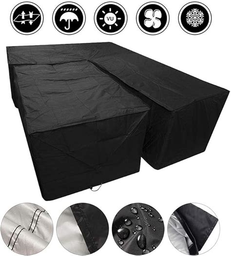 L Shaped Garden Furniture Cover, Outdoor Patio Furniture Covers with Storage Bag for Moving or ...