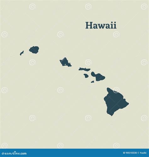 Outline Map of Hawaii. Illustration. Stock Illustration - Illustration ...