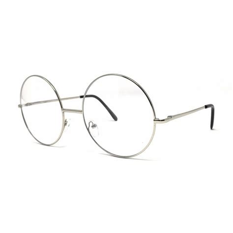 Large Oversized Big Round Metal Frame Clear Lens Round Circle Eye ...