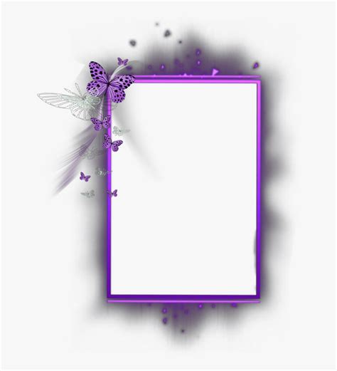 Transparent Purple Butterfly Border Clipart - Butterfly Border Line Design, HD Png Download ...